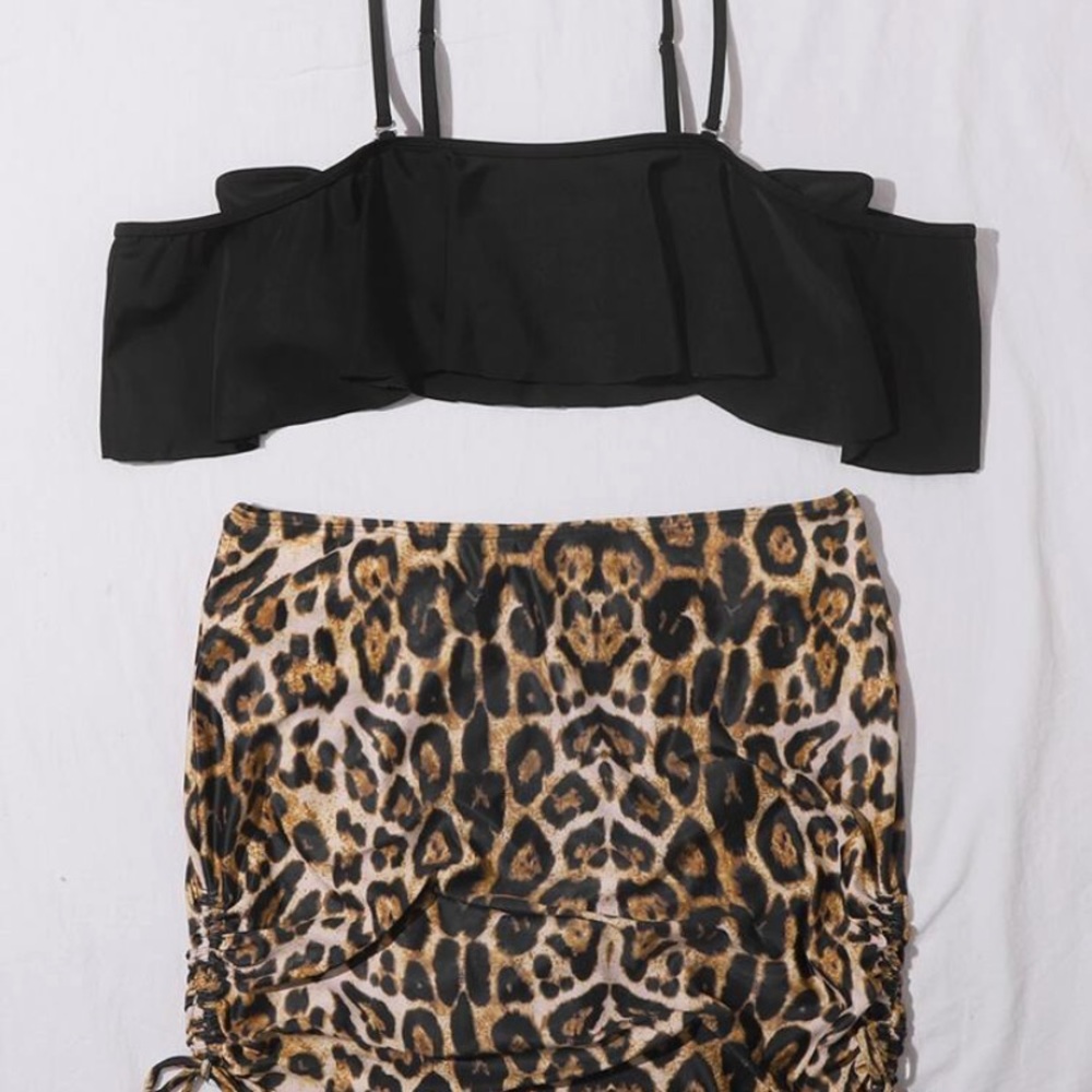 Black An Leopard Swimsuit